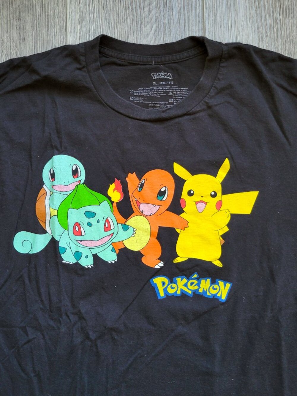 Pokemon original starters black t-shirt, size XL - Picture 4 of 7